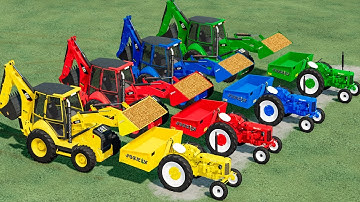 LOADER OF COLORS!TRANSPORTING CAT BACKHOE LOADERS TO POTATO LOAD & SELLING! Farming Simulator 22