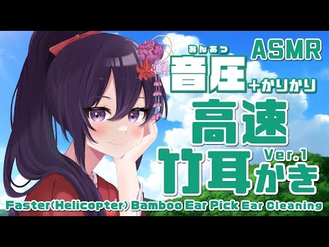 【ASMR】竹耳かきで高速耳かき！/Ear Drum Deep Ear Cleaning Sounds#506【睡眠導入/村瀬巴/4h】