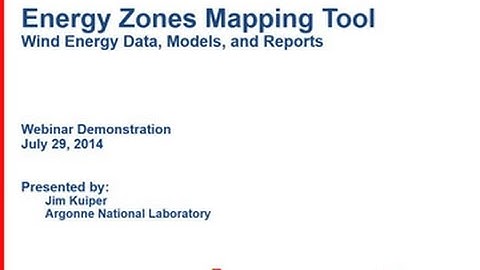 Wind Energy Data, Models, and Reports (July 29, 2014 Demonstration)