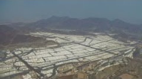 Aerials of Mina as pilgrims perform hajj