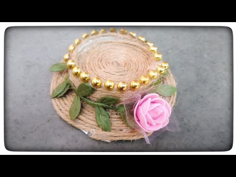 How to make hat with paper cup/ making a hat with jute rope.