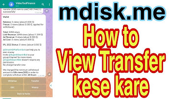 mdisk.me || View Transfer Kese Kare || How To Mdisk View Transfer & Withdrawal