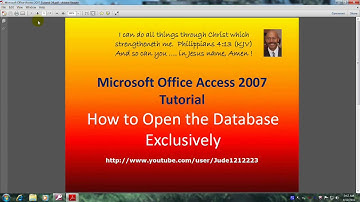 Access 2007 Tutorial 34 How to Open the Database Exclusively