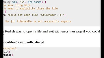 Beginner Perl Maven tutorial: 3.5 - open or die
