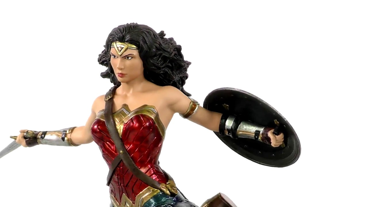 DC Movie Gallery Justice League Wonder Woman PVC Diorama Unboxing + 360