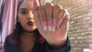 Acrylic Nails Tutorial| Full Set | Matte Red Coffin Nails With Bling