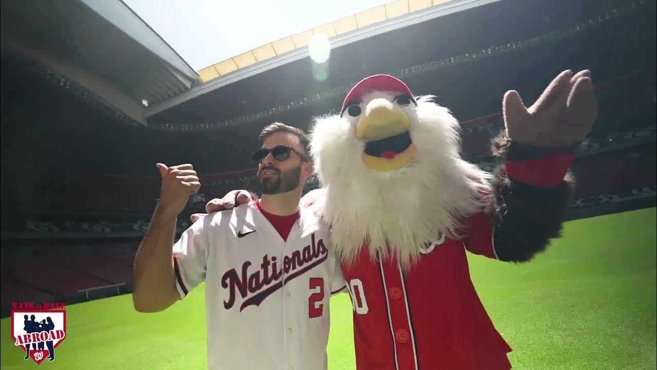 Screech the Nationals Mascot Goes GLOBAL for the 4th of July 