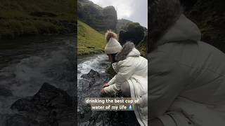 WOULD YOU DRINK FROM A GLACIER WATERFALL? ❄️ #iceland #icelandtravel #shorts
