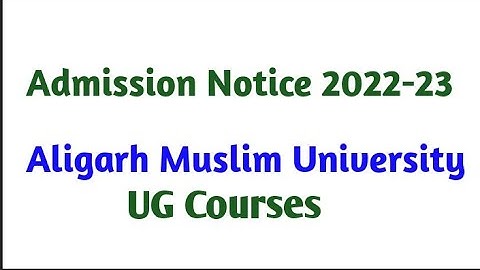 Admission Notice AMU #amu #cuet2022