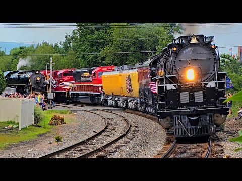 Big Boy 4014 Returns to the Rails! Final Meet with Reading 2102, Big Boy 4012, & Baldwin 26!!