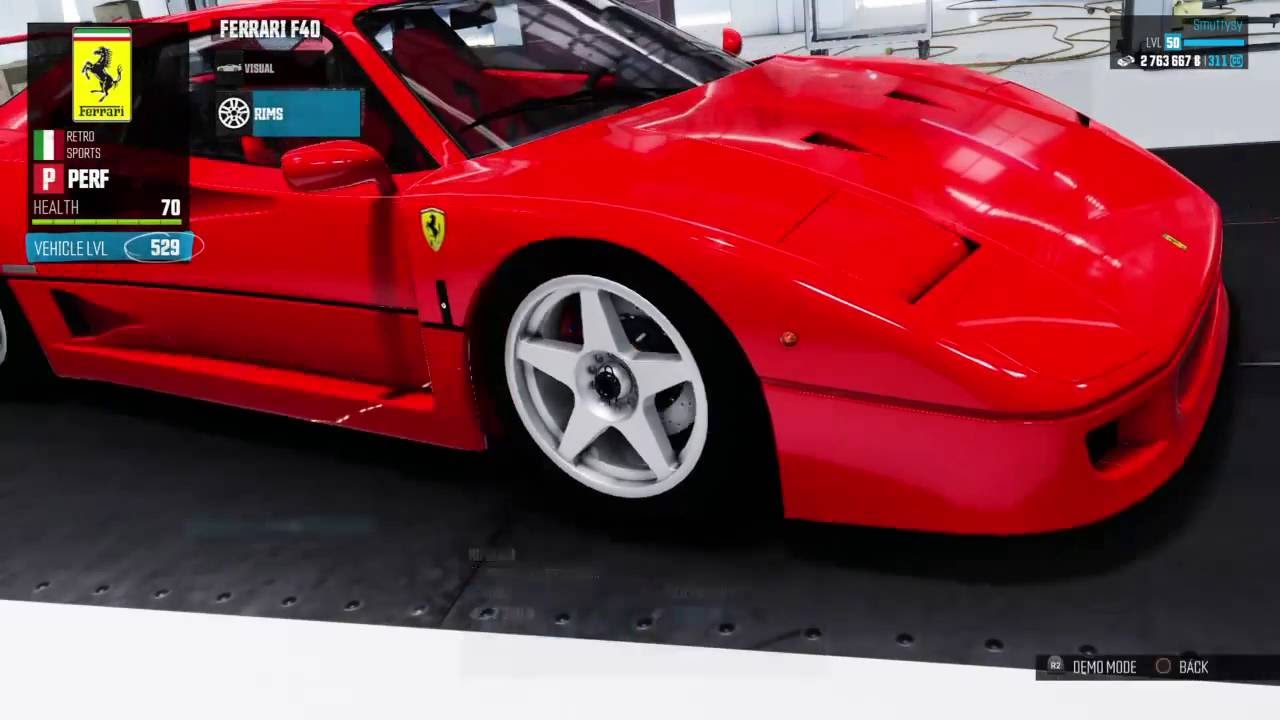 The Crew Wild Run (PS4) - Ferrari F40 Purchase, Modification and Test