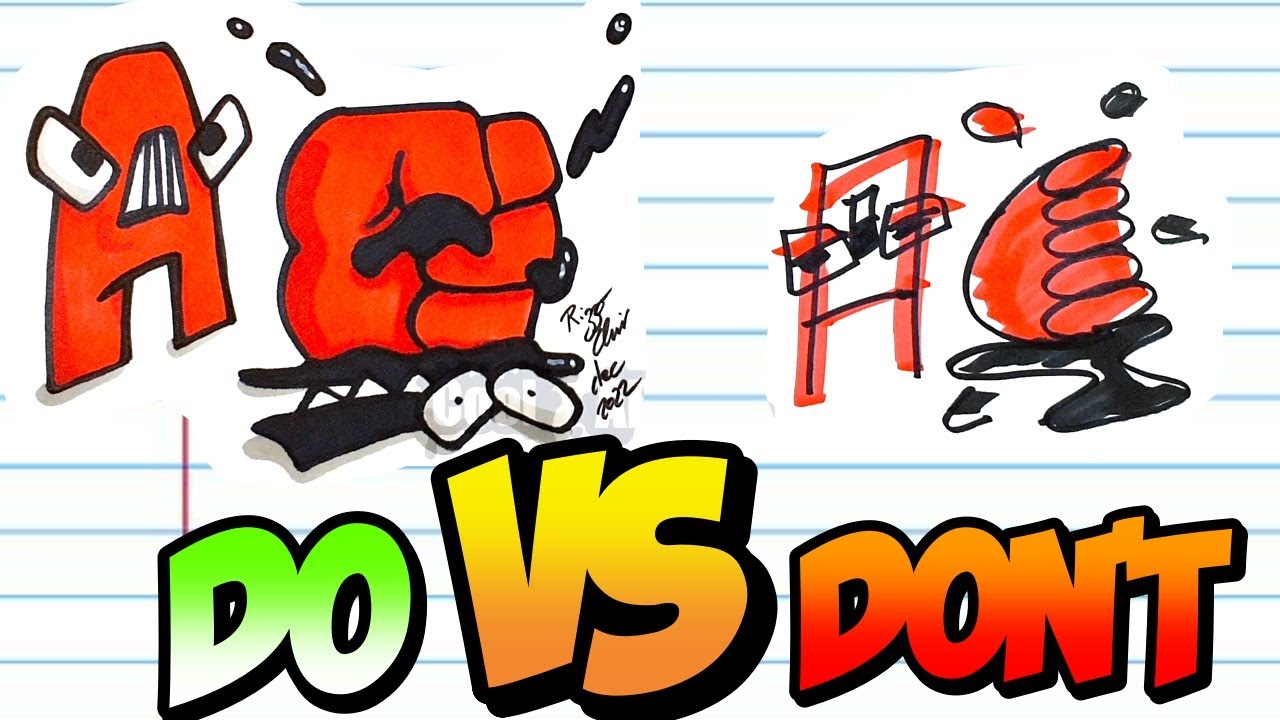 Cool DOs & DON'Ts Drawing ALPHABET LORE A Z In 1 Minute CHALLENGE ...