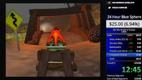 Crash Bandicoot: The Wrath of Cortex (GC) - 106% speed run [2:57:26 w/o loads / 3:28:46 RTA]