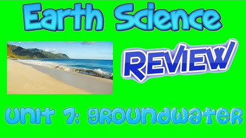 Earth Science Review Video 24: Unit 7 - Groundwater