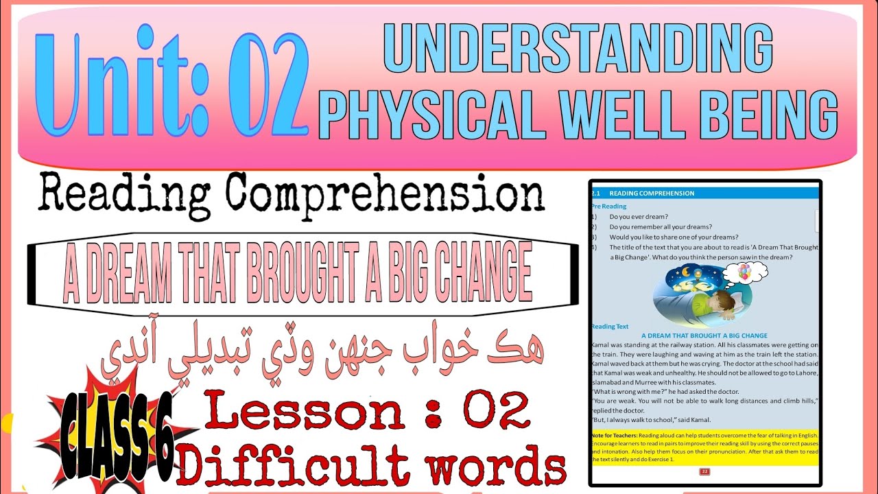 A Dream That Brought a Big Change || Difficult words || English Class 6 || Unit 2 || STBB