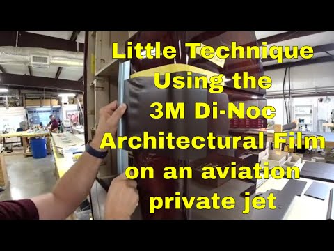 Little Technique Using the 3M Di-Noc Architectural film on an aviation private Jet interior.