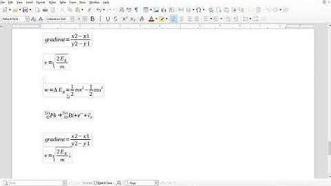 inserting formulas in libre writer