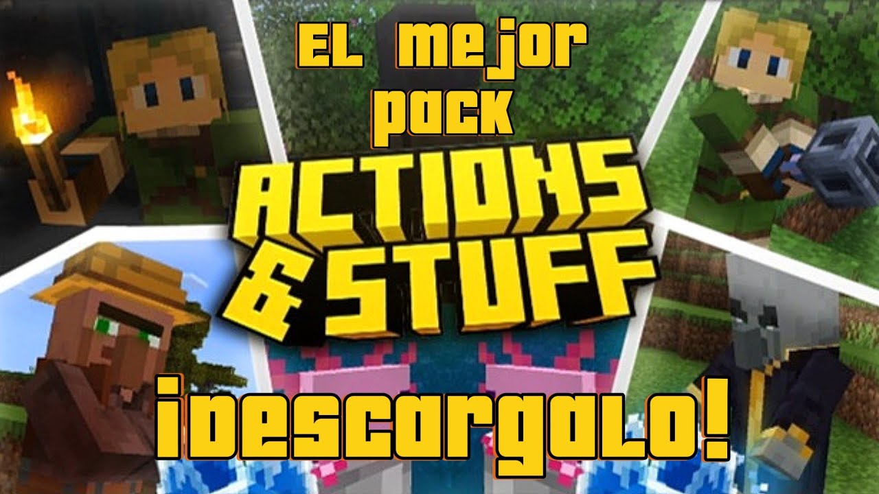 COMO DESCARGAR EL PACK de ACTIONS AND STUFF para MINECRAFT!!! - YouTube