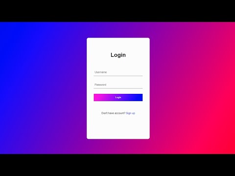 Animation Login Form With With Amazing Hover Effect
