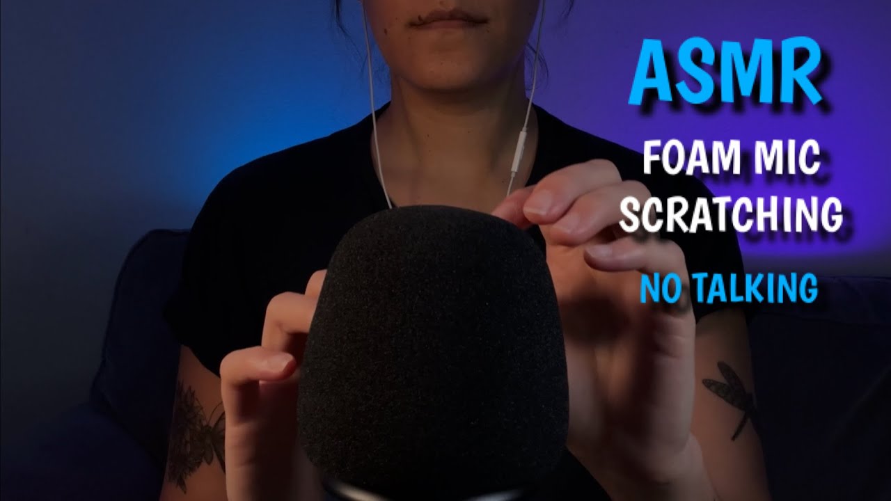 ASMR foam mic cover scratching (natural nails, no talking) - YouTube