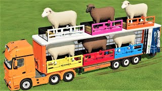 TRANSPORT OF COLORS ! GIANT ANIMALS LOADING & TRANSPORTING w/ MINI LOADERS ! Farming Simulator 22