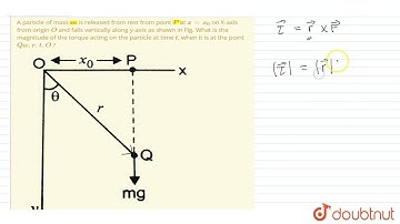 A particle of mass m is released from rest from point P at x = x_(0) on X-axis from origin O and...