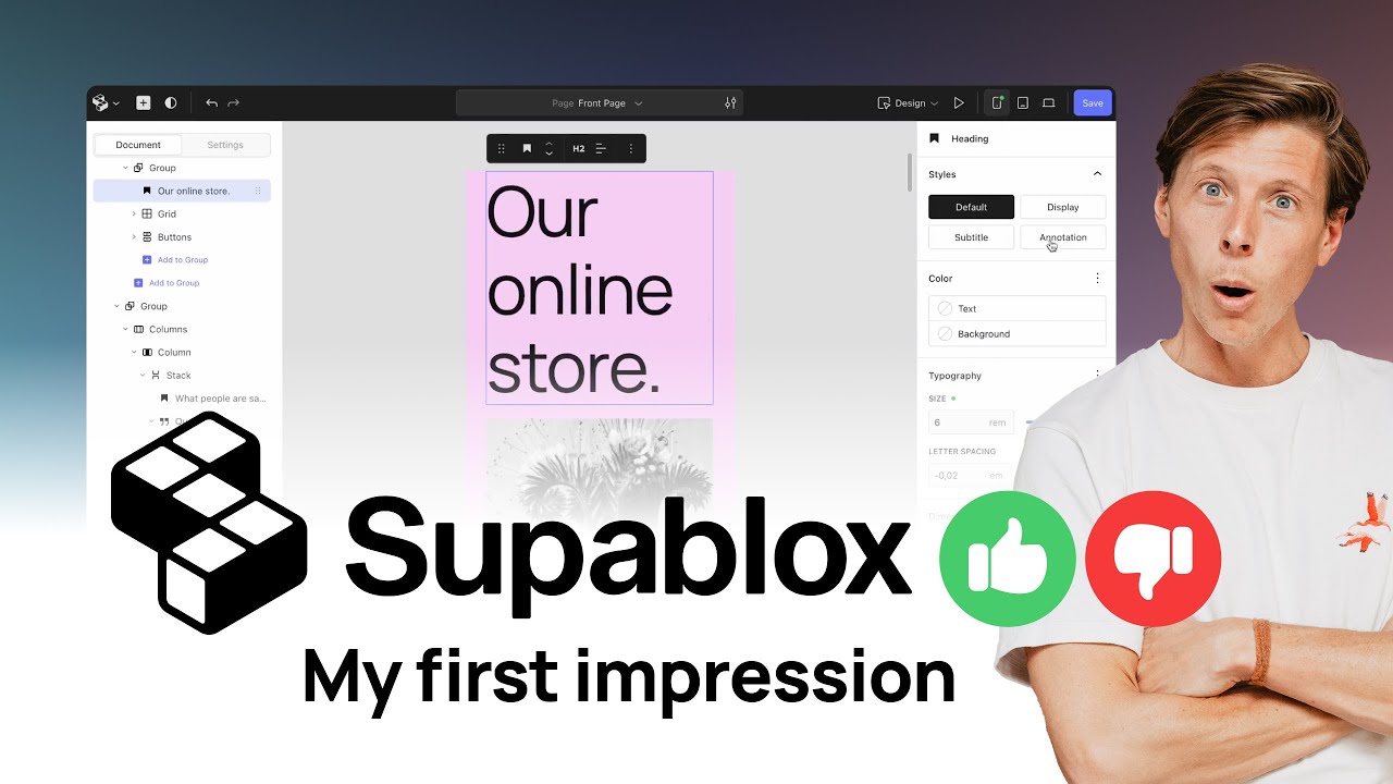 Seb's first impression of Supablox (Flatsome new builder)