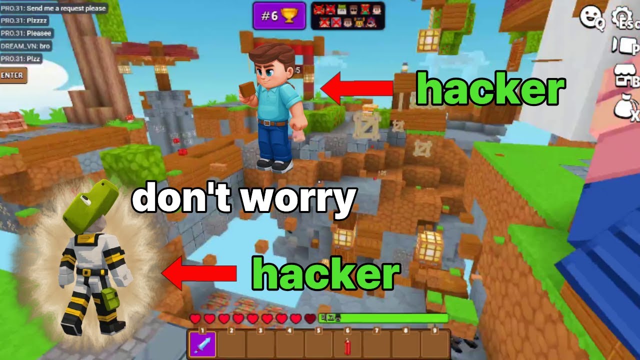 I was protected by a hacker from another hacker in SkyWars.💀 