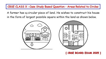 A farmer has a circular piece of land. He wishes to construct his house in the form of largest
