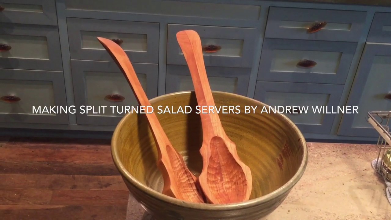 Split turning salad servers