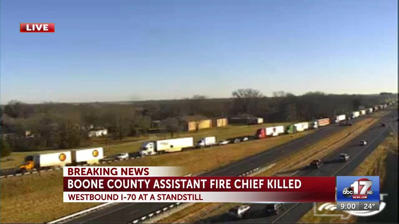 Interstate 70 crash kills firefighter - YouTube