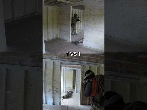 1 VS 1 Close Combat #airsoft #military #shorts