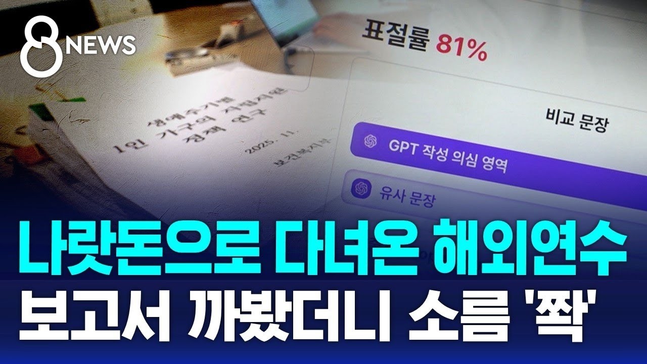 나랏돈으로 다녀온 해외연수…보고서 까봤더니 소름 '쫙' / SBS 8뉴스