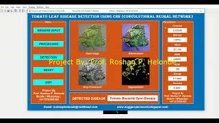Detection Of Tomato Plant Disease Using CNN Matlab With Source Code Tomato Disease Classification Content