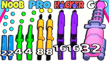 NOOB vs PRO vs HACKER vs GOD in Merge Gun Run NEW LEVELS Gameplay