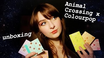 ASMR | Animal Crossing x Colourpop Unboxing, Swatching, Reviewing, and Trying a Look