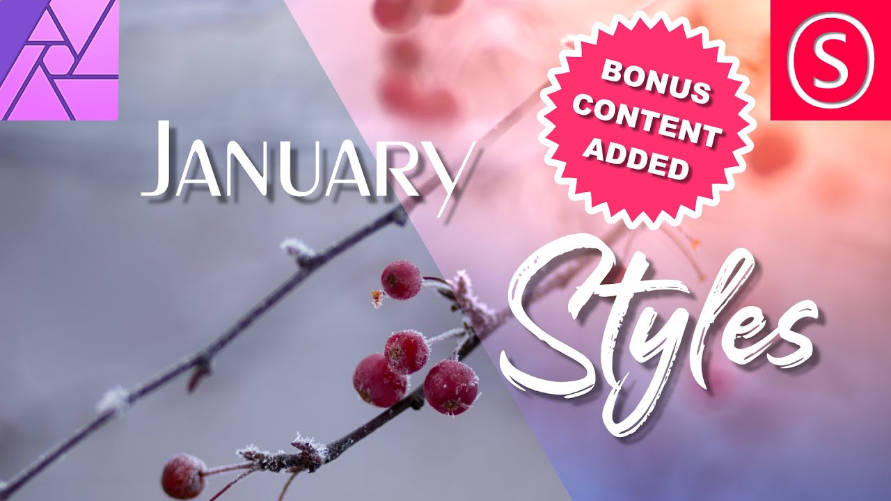 FREE January Styles – for Affinity Photo