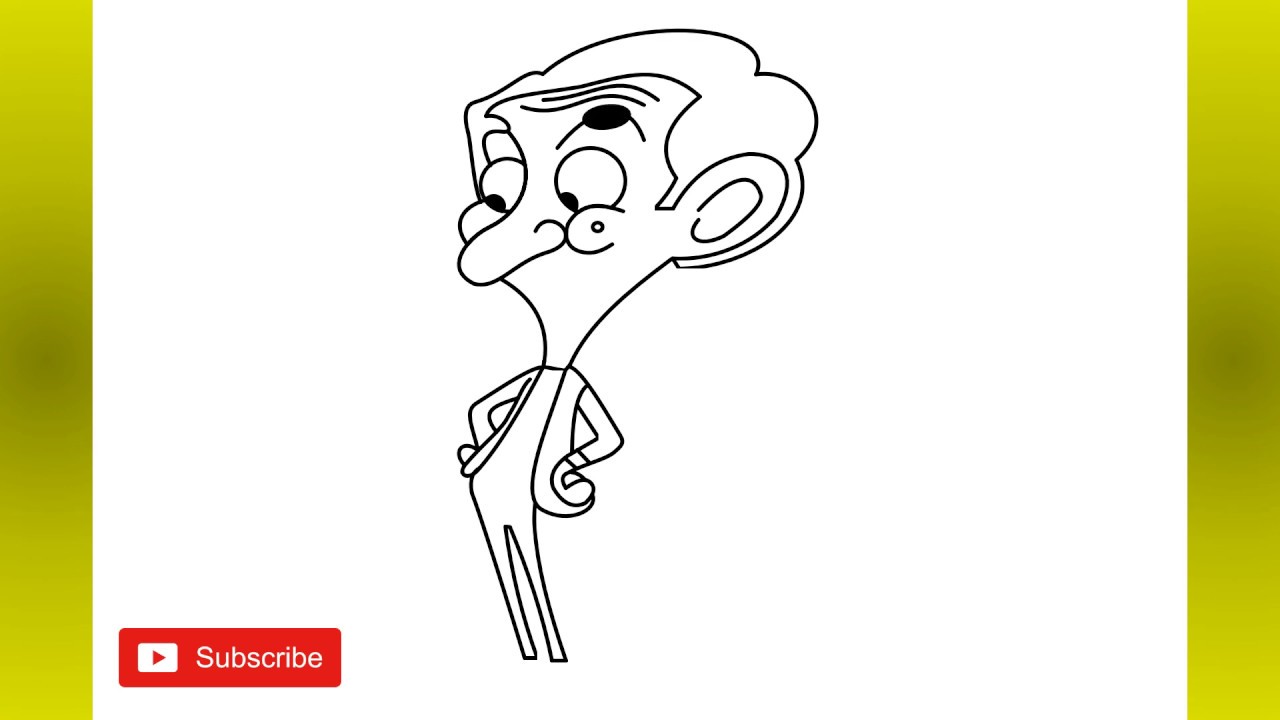 how to draw mr bean easy drawing - YouTube