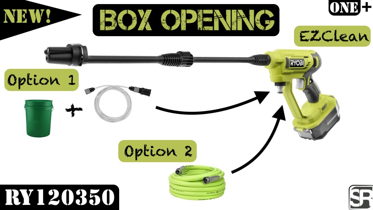 Ryobi ONE+ 18-Volt 320 PSI 0.8 GPM Cold Water Cordless Power Cleaner  EZClean - RY120350 Box Opening! - YouTube