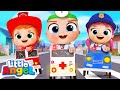 Rescue squad is here to help  little angel job and career songs  nursery rhymes for kids