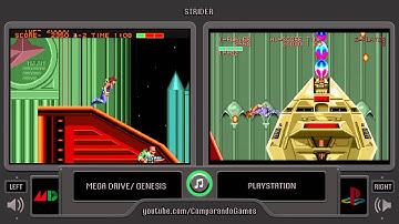 Strider (Sega Genesis vs Playstation) Side by Side Comparison