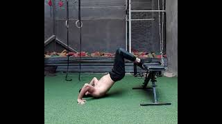 Feet Elevated Bridge Push Ups