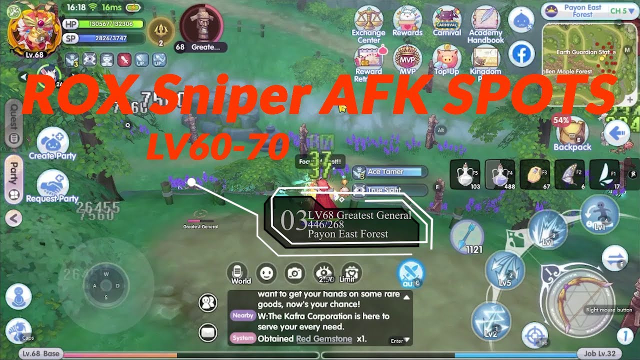 Ragnarok X - 4 Sniper AFK SPOTS for level 60-70