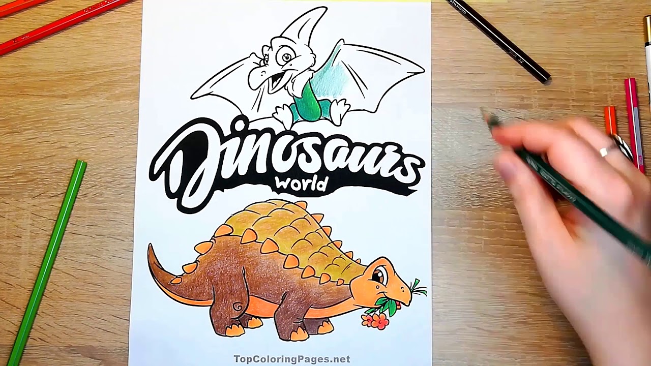 Dinosaurs coloring page 🐸🌴 How to color dinosaurs? - YouTube