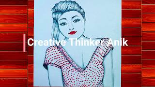 How To Draw Innocent Girl Romantic Face & Colorful Dress Drawing Video | Step By Step Drawing Video