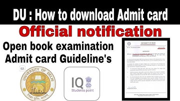 New official notification published by University of delhi regarding Admit card downloading  process