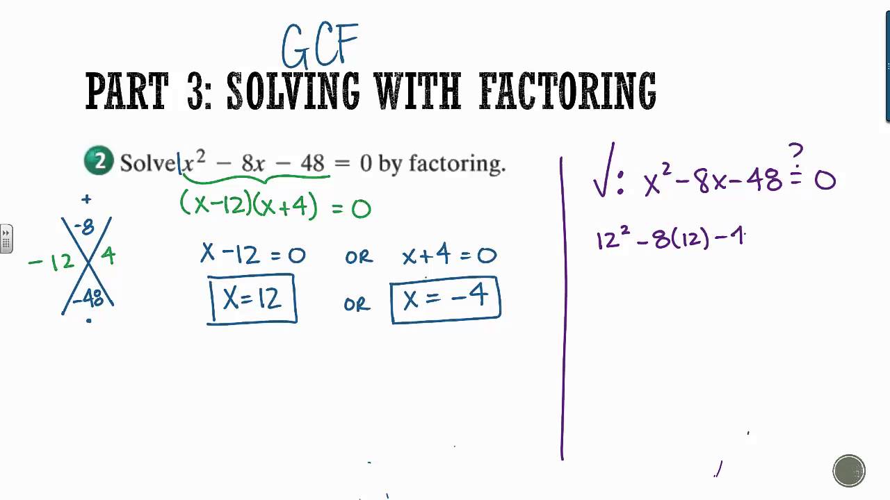 math.factor r Equations 1: by Section Algebra 10.4 Solving Quadratic math.factor r Equations 1: by Section Algebra 10.4 Solving Quadratic