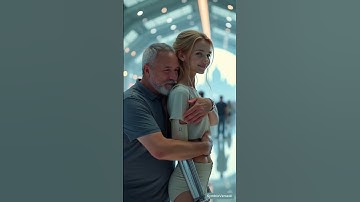 Behind-the-back Humanoid Robot hug brings shy smile #shorts