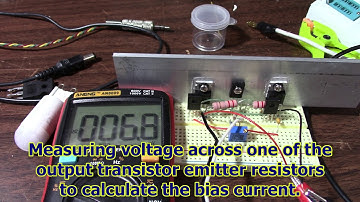 Discrete audio amplifier project PT11.3 output bias and thermal stability