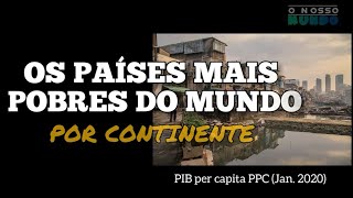 OS PAÍSES MAIS POBRES DE CADA CONTINENTE (PIB Per Capita PPC - Jan. 2020)